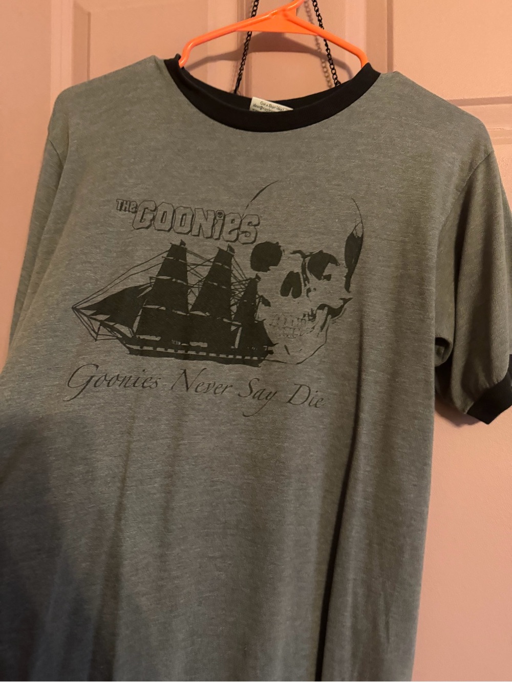 Ripple Junction Grey Graphic Goonies Short Sleeve Tee with Black Trim